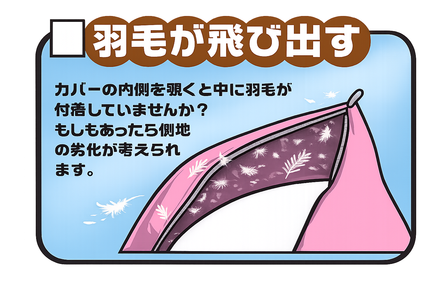 羽毛ふとんから羽毛が飛び出すお悩み